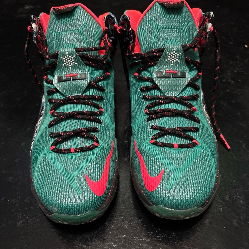 Nike Men's Green and Red Basketball Shoes